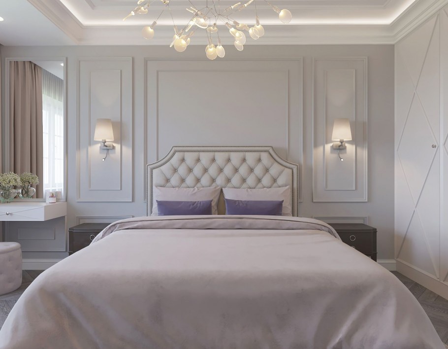 Спальня в теплых оттенках