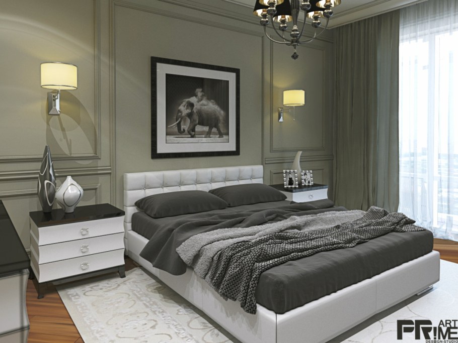 Спальня 25 кв.м Неоклассика