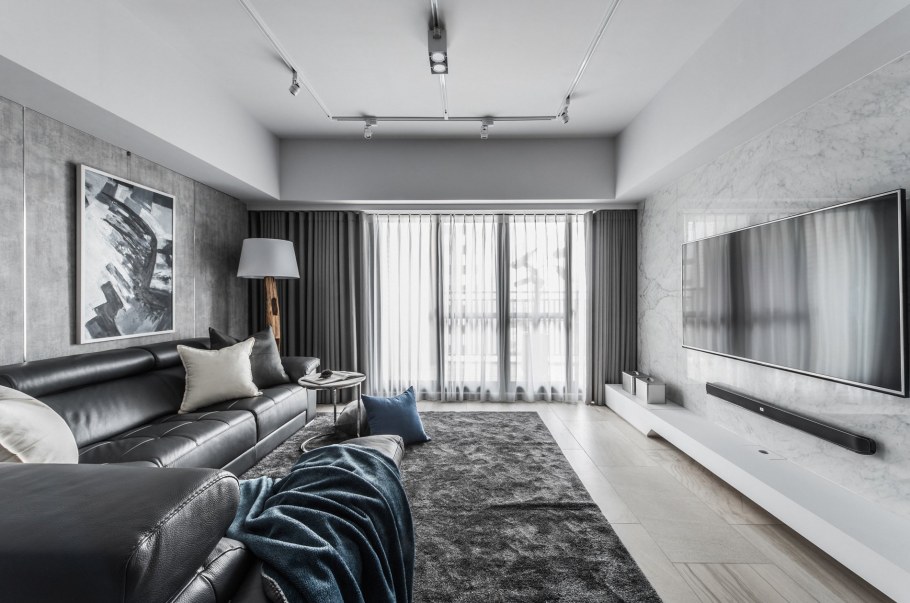 Интерьер в однушке серый