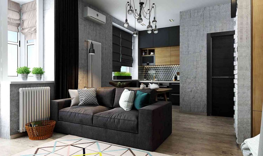 Квартира студия интерьер 29 кв.м