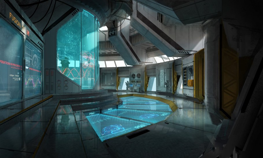 Концепт арт Sci Fi лаборатория