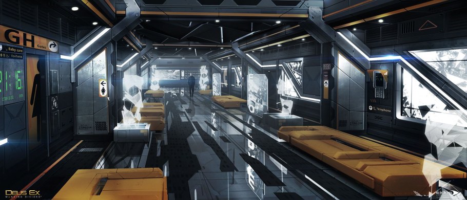Киберпанк интерьер Deus ex
