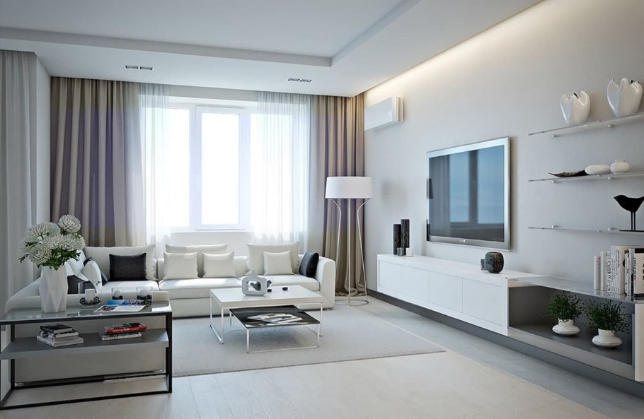 Современная светлая гостиная