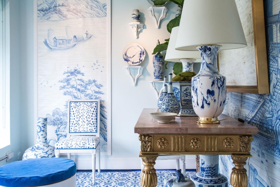 Шинуазри в интерьере Blue & White