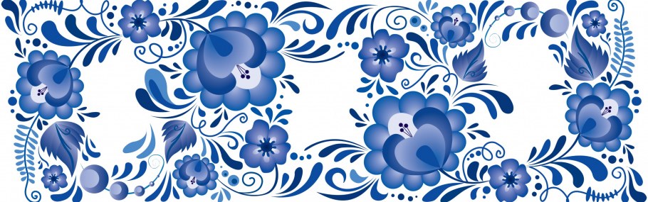 Гостиная в стиле Гжель