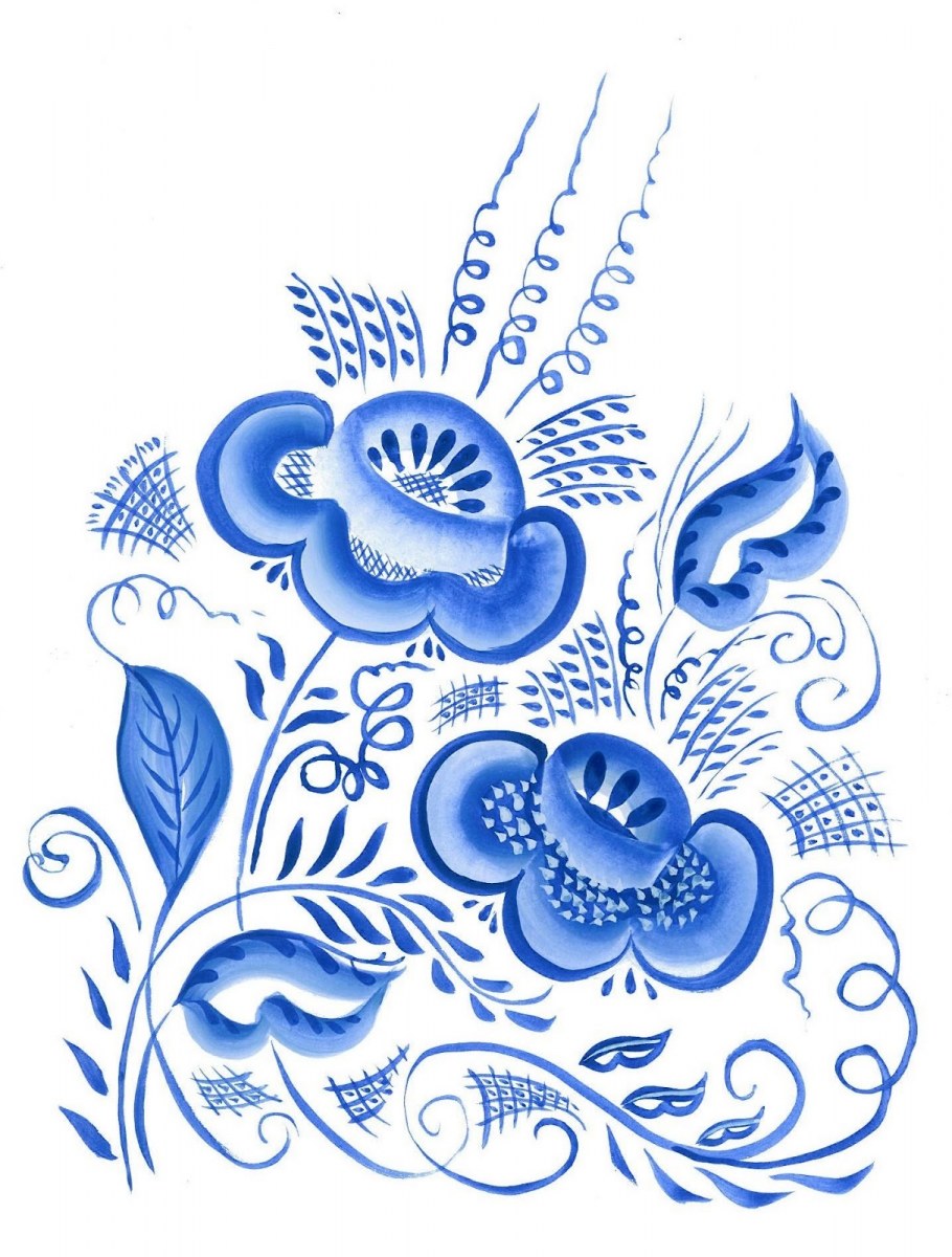 Гжель красками