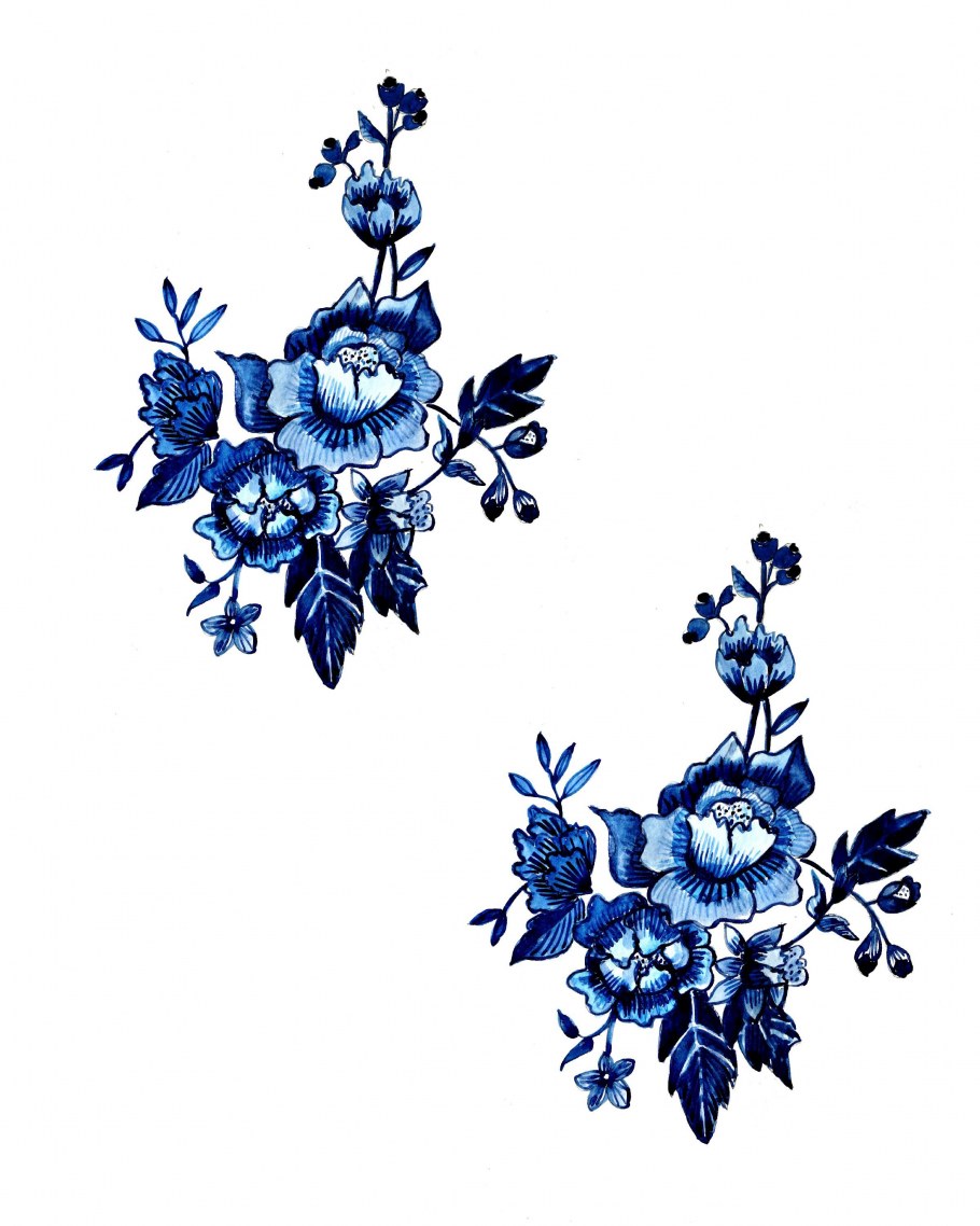 Шторы в стиле Гжель