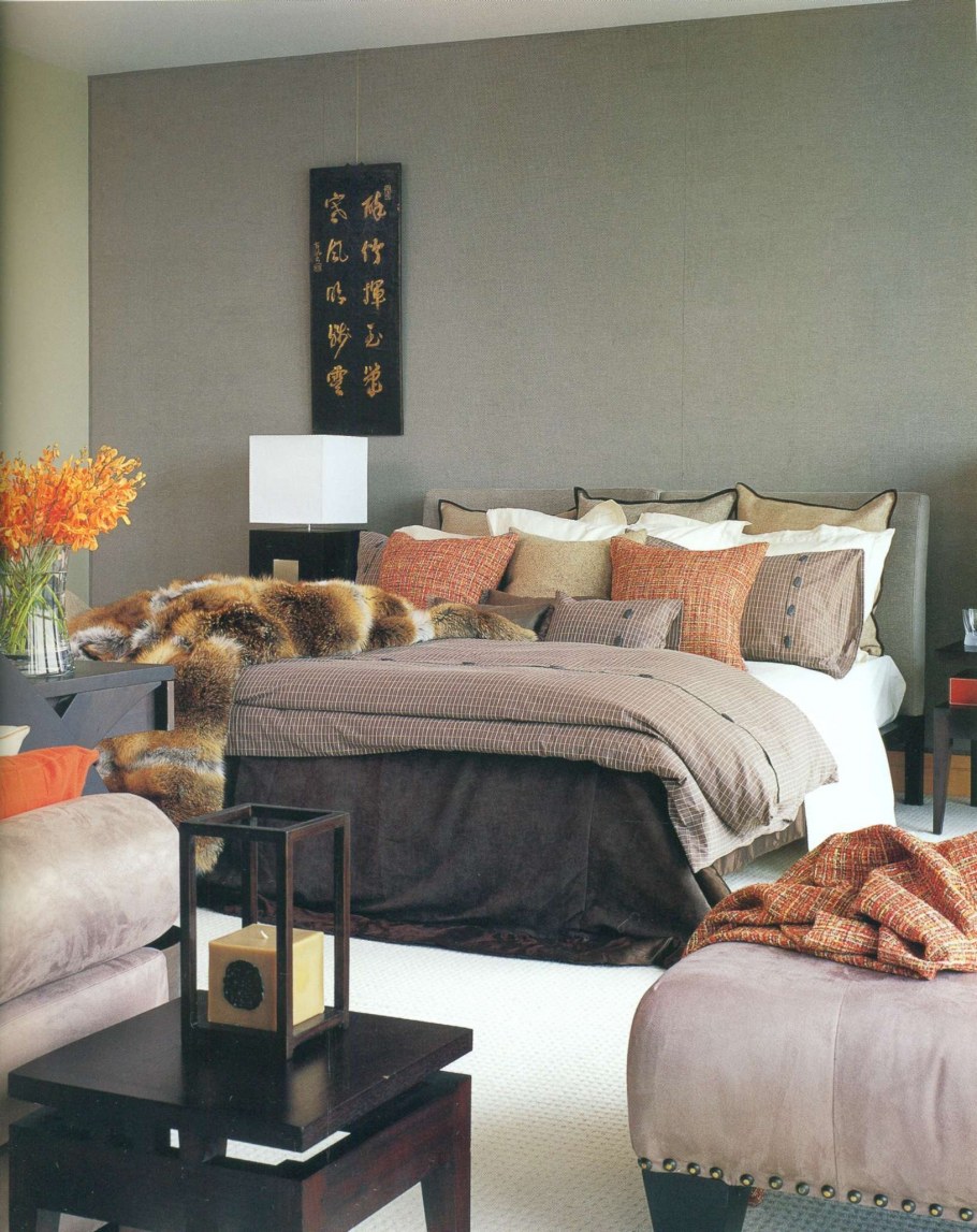 Серый и коричневый в интерьере