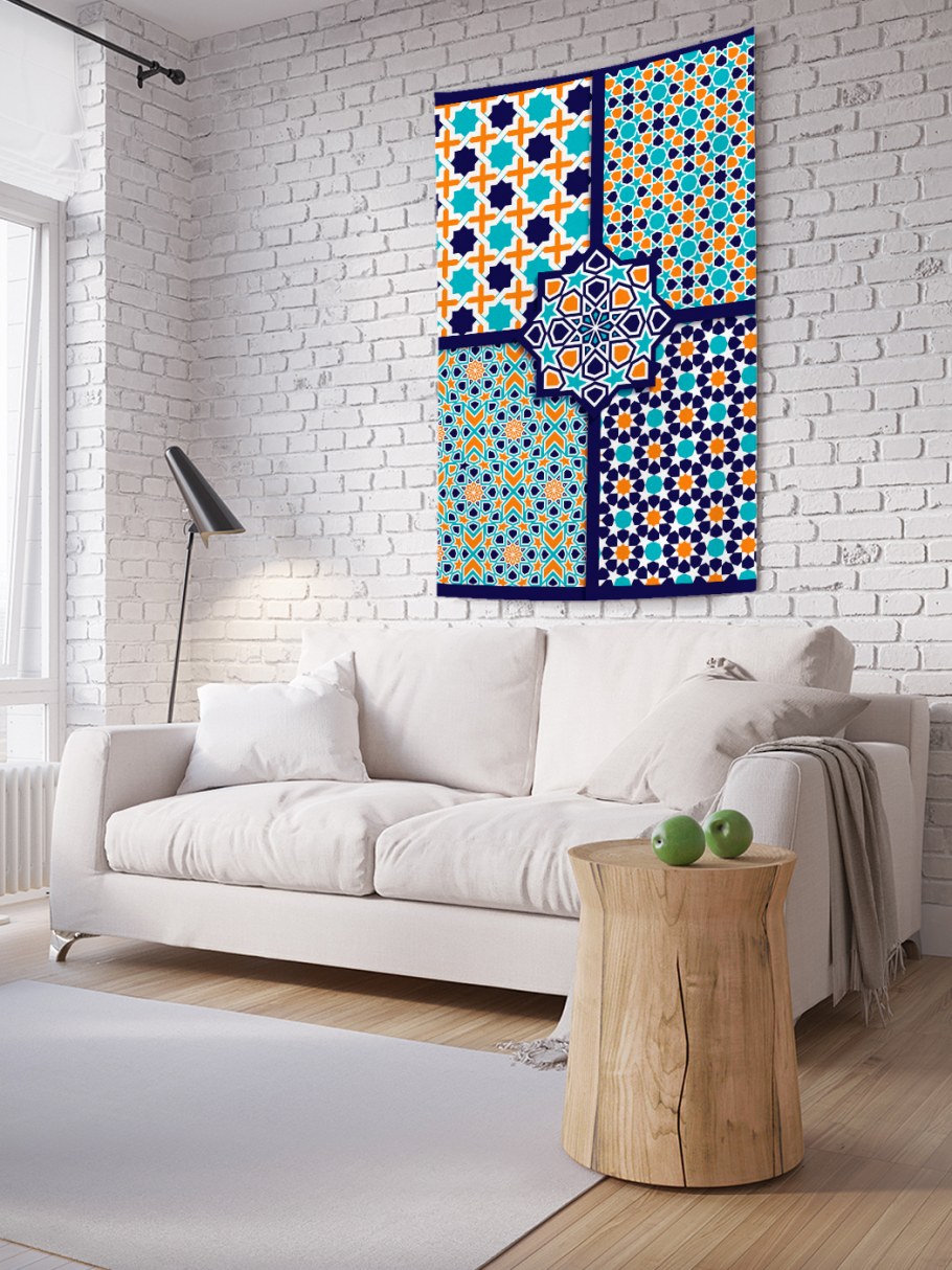 Панно на стену из плитки в интерьере