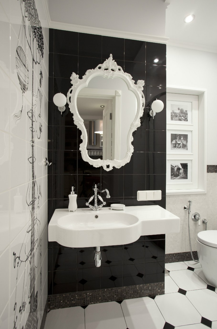 Ванная арт деко в светлых тонах