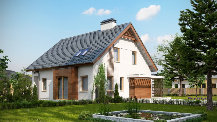 Двухскатная крыша с мансардой