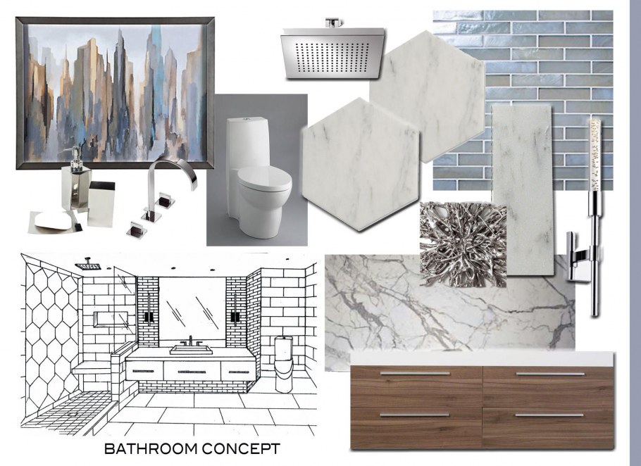 Мудборд ванной