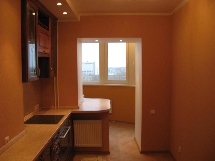 Балкон совмещенный с залом