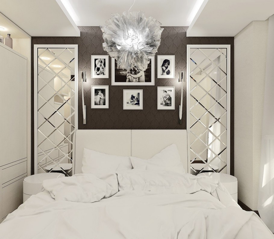 Зеркальное панно в интерьере