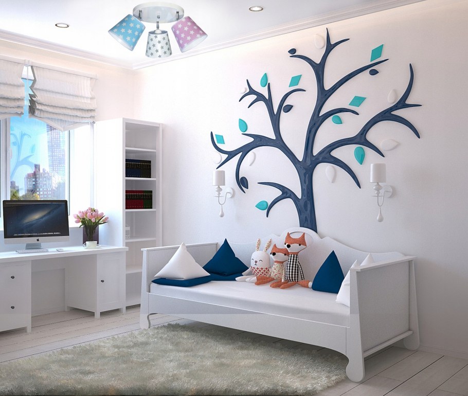 Салатовая детская комната