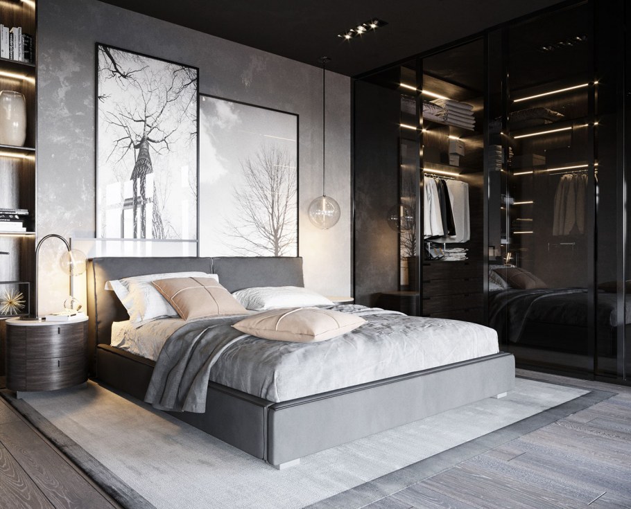 Стильная мужская спальня