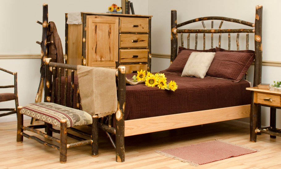Спальня рустикальный стиль деревянная мебель