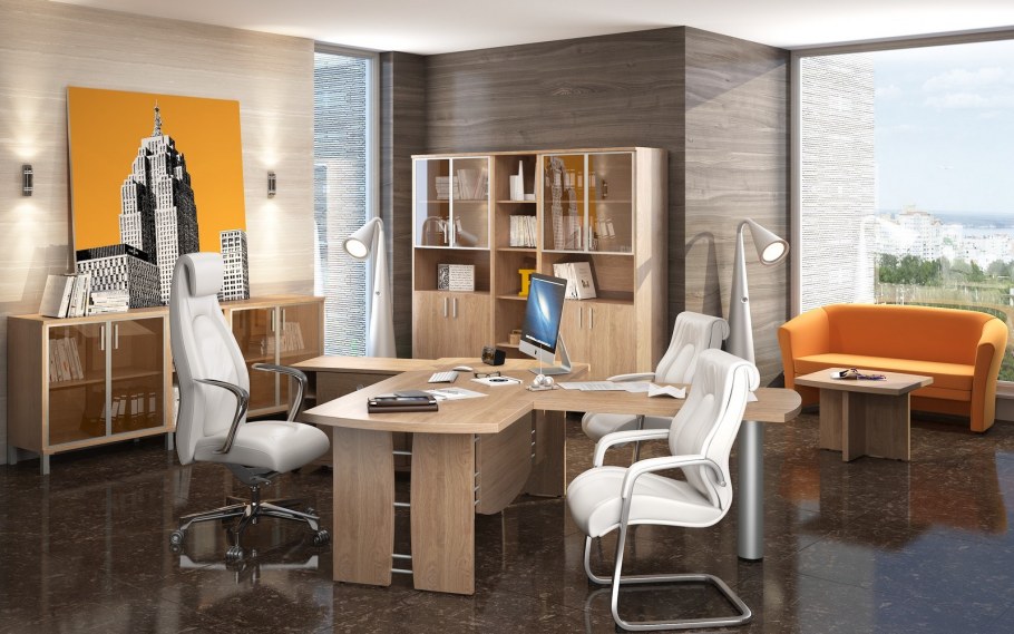 Кабинет руководителя Гранд ясень шимо мебель стиль
