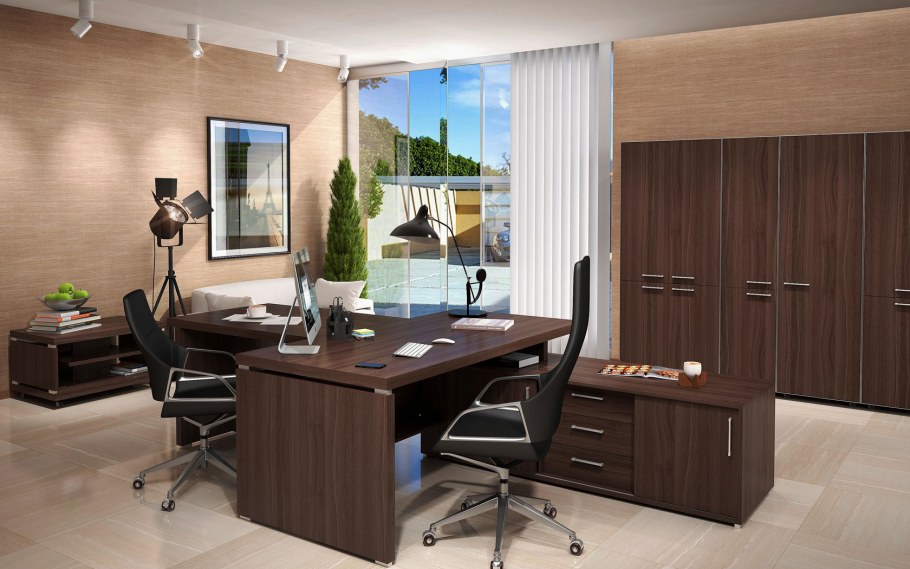 Мебель VP_Chicago n стол руководителя 190 темн. Дуб