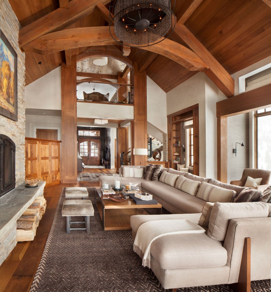 Гостиная в стиле рустик