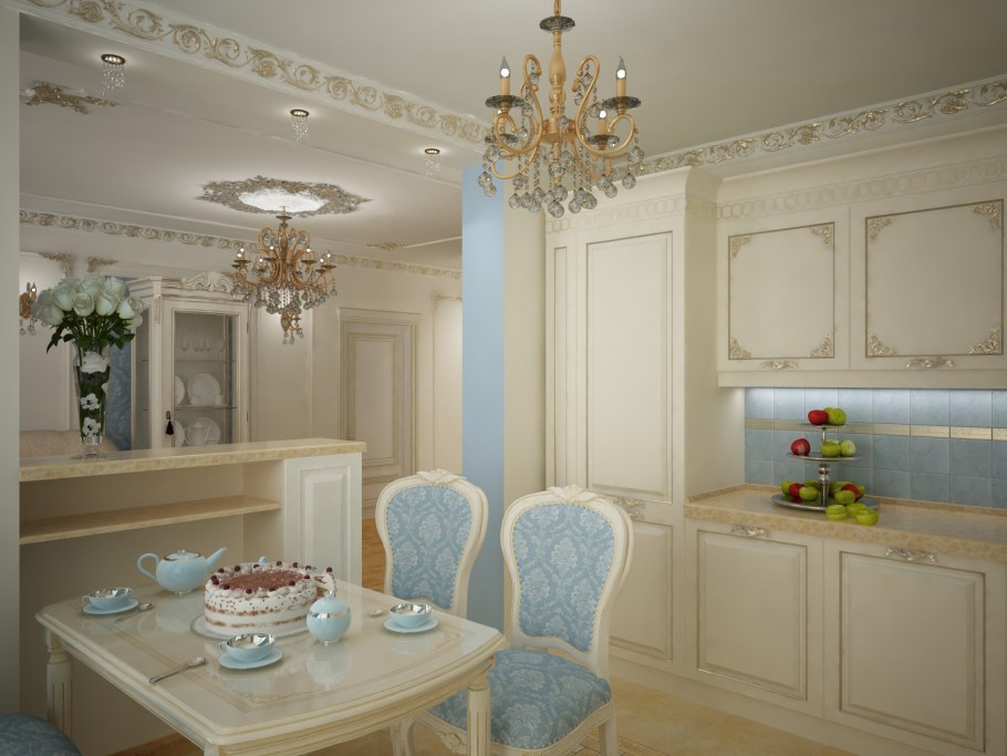 Дизайн кухни гостиной неправильной формы