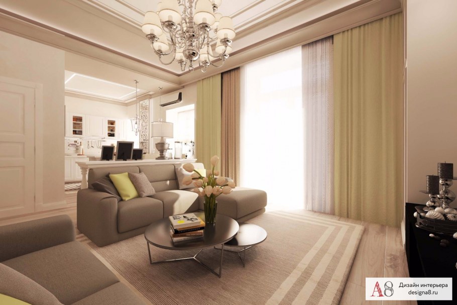 Студия 70 кв.м Неоклассика