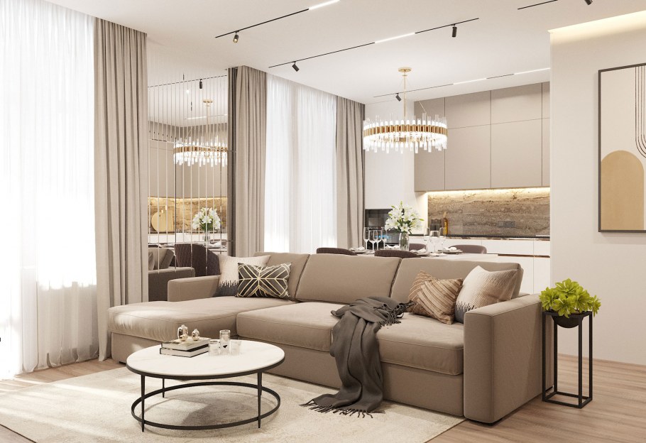 Дизайн 3 комнатной квартиры с кабинетом