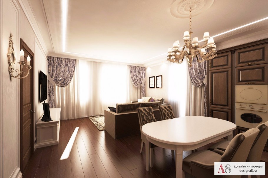 Дизайн проект трехкомнатной квартиры