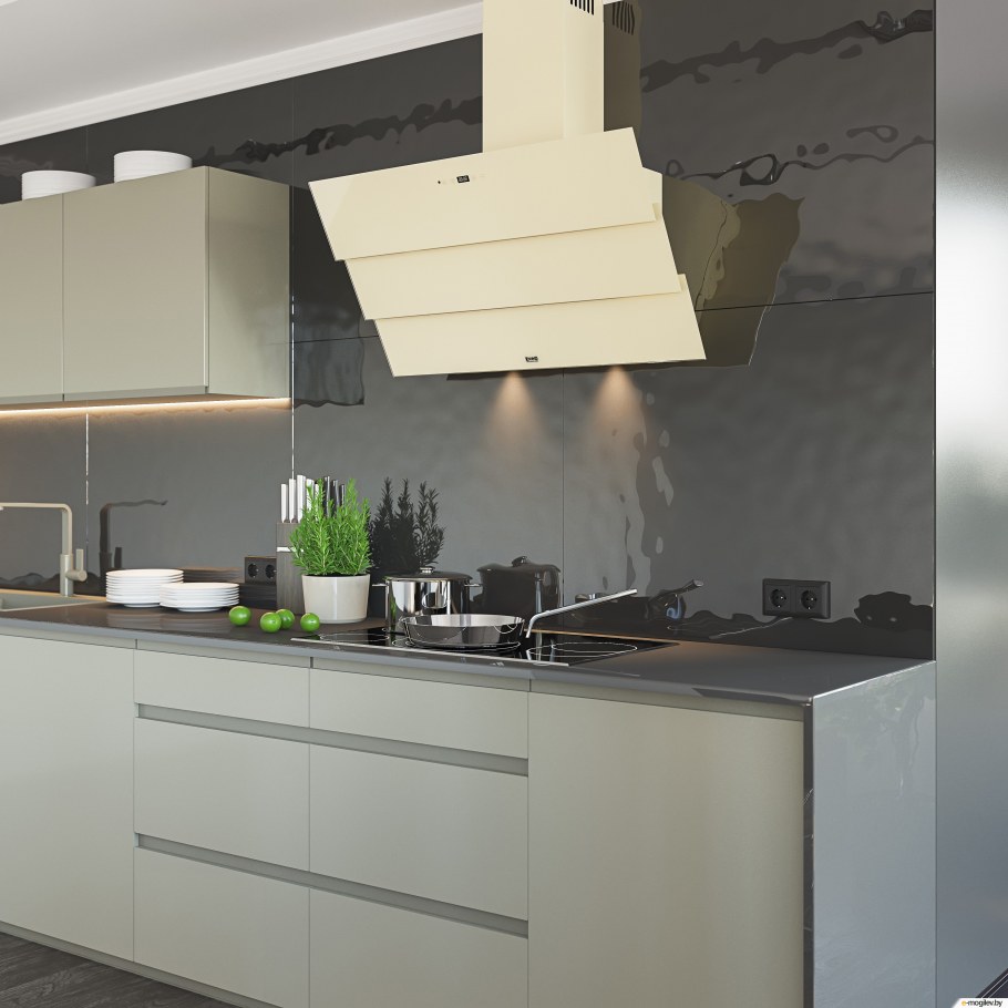 Каминная вытяжка Eleyus Troy 1000 led SMD 90 bg