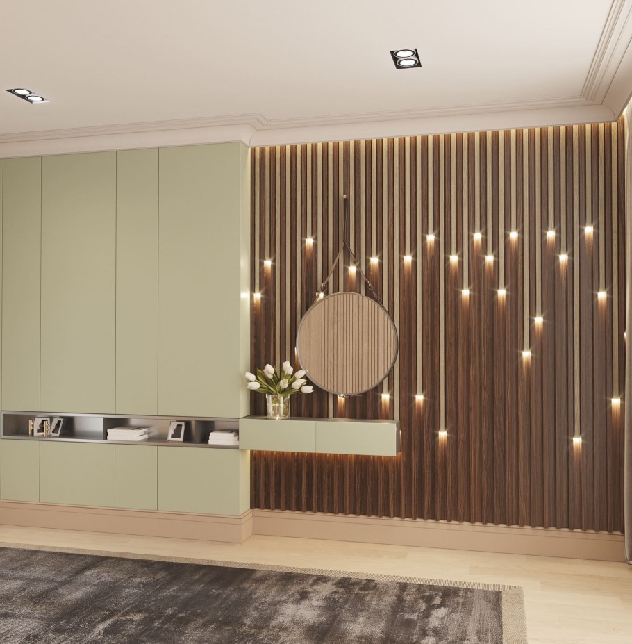 Деревянные планки в интерьере