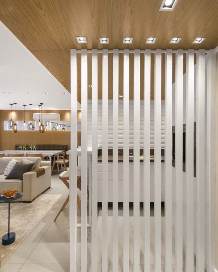 Деревянные рейки в интерьере