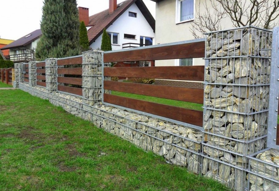 Забор из габионов