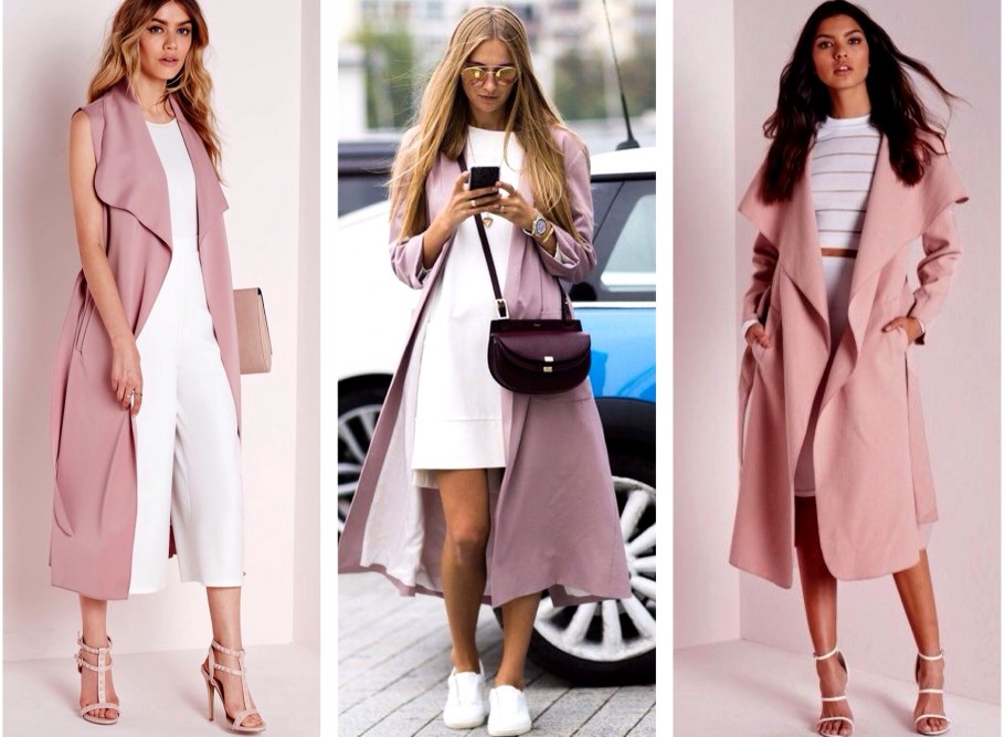Сочетание пудрового в одежде