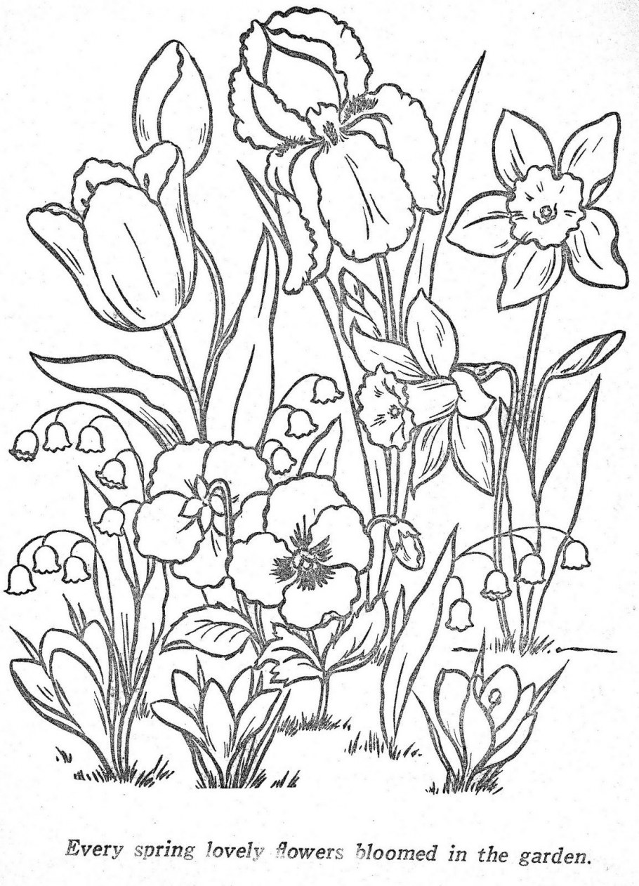 Телега с цветами вектор