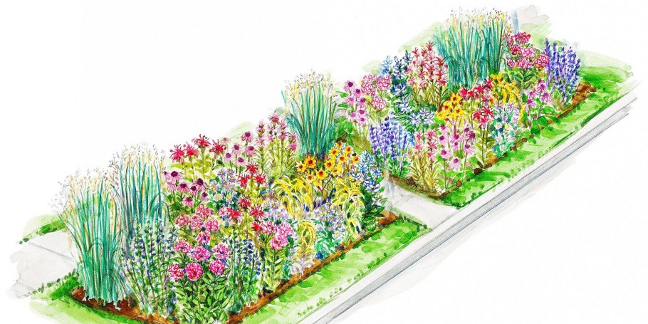 Планировка цветочной клумбы