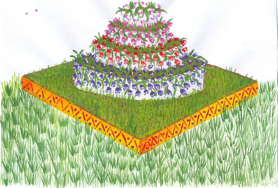 Клумба нарисованная газон