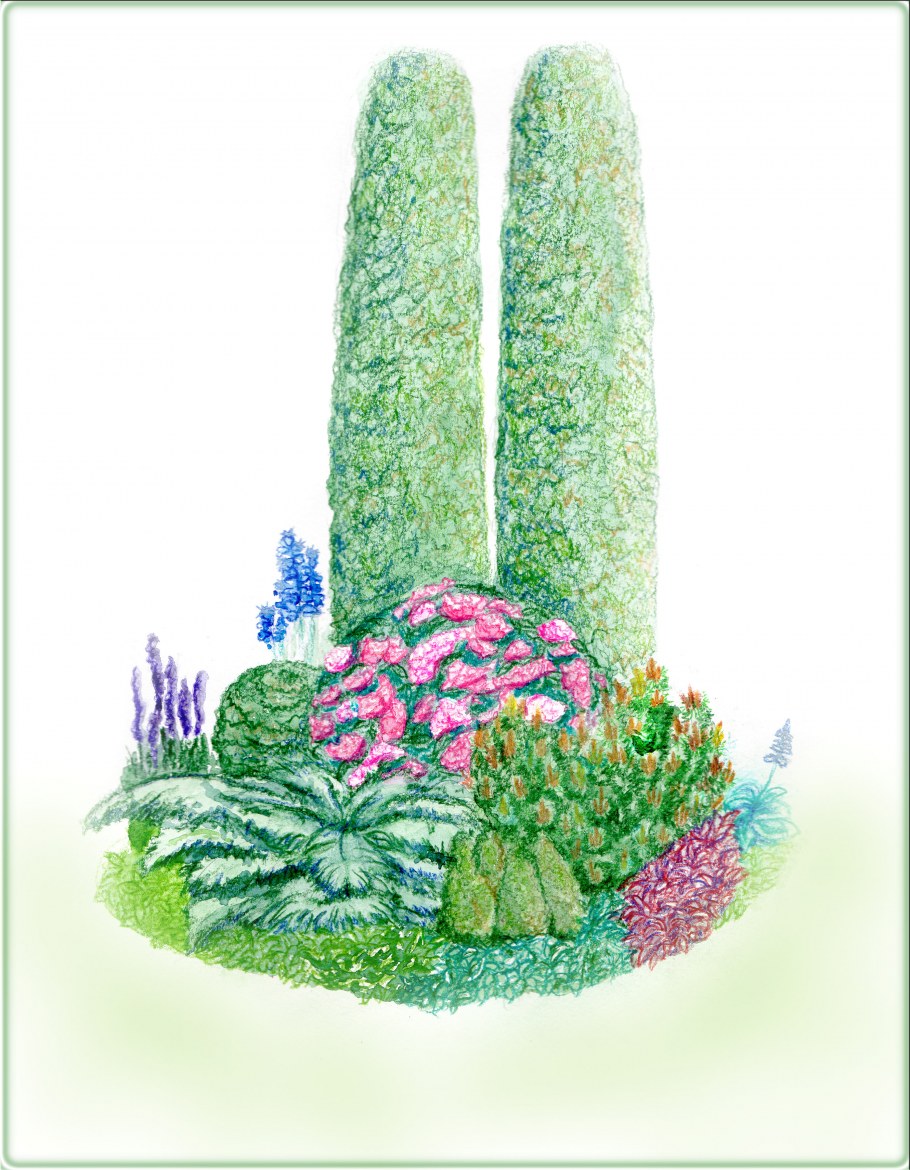 Цветник акварелью