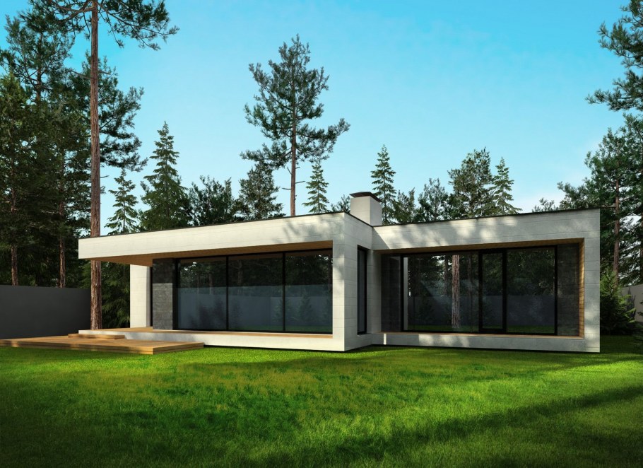Одноэтажный дом в стиле Минимализм
