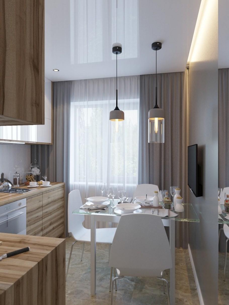 Кухня под дерево в современном стиле интерьер