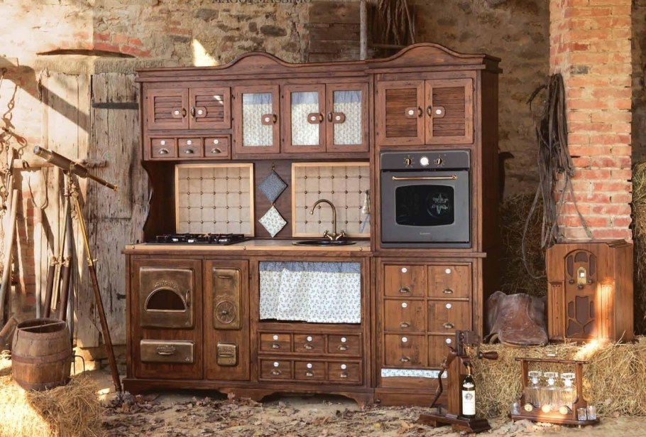 Отделка кухни под старину
