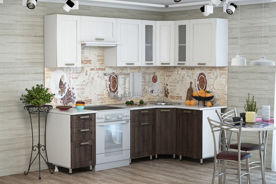 Кухня лофт угловая с фасадами МДФ