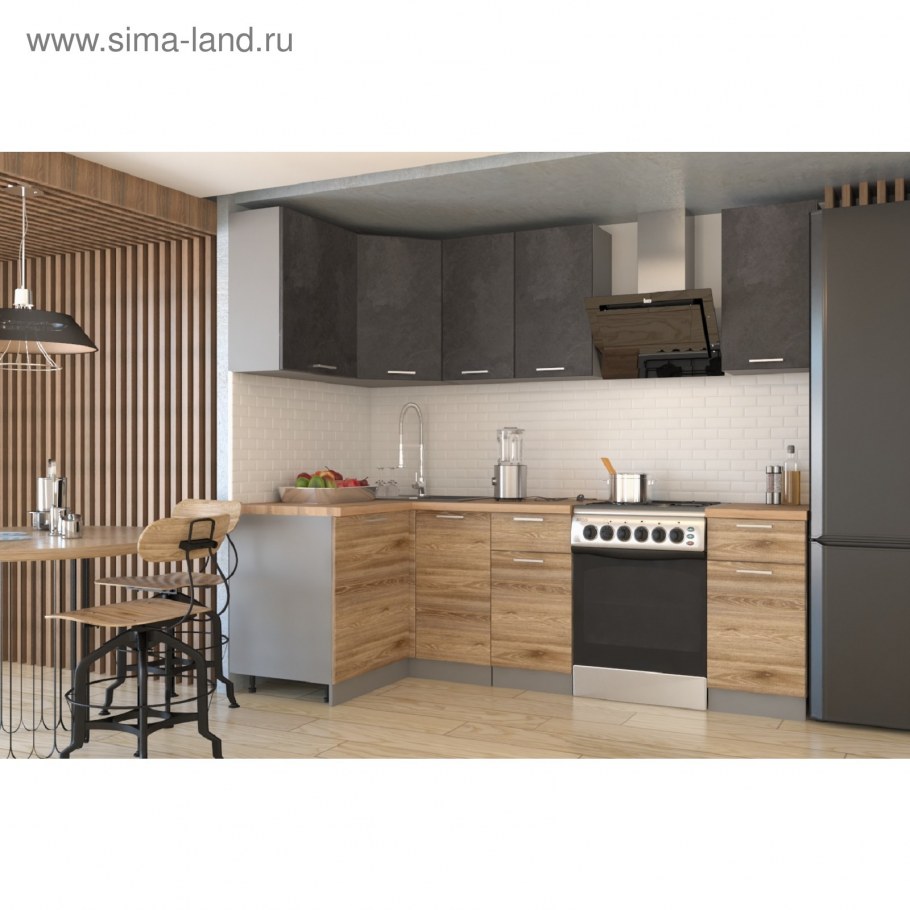 Кухня лофт-01 Nordic Oak