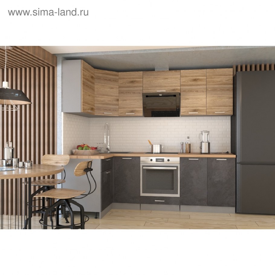 Кухня ДСВ лофт темный бетон