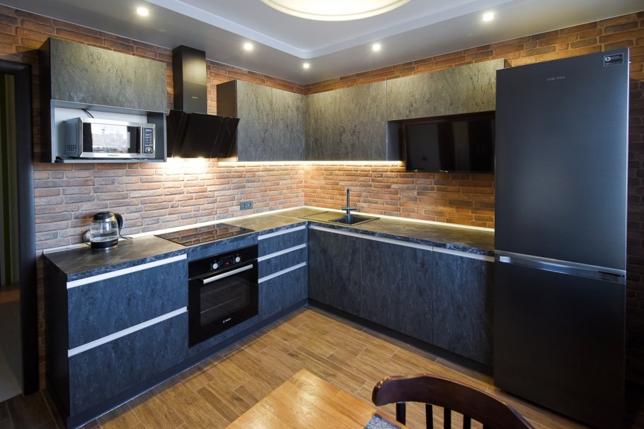 Кухня в стиле лофт 7м2