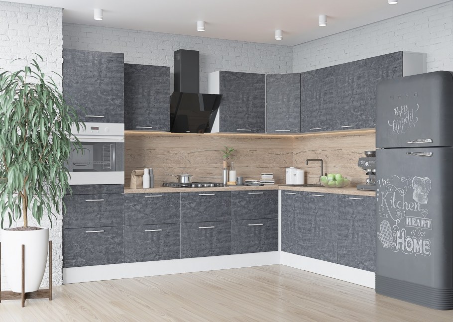 Модульная кухня лофт камень Арья (Горизонт)