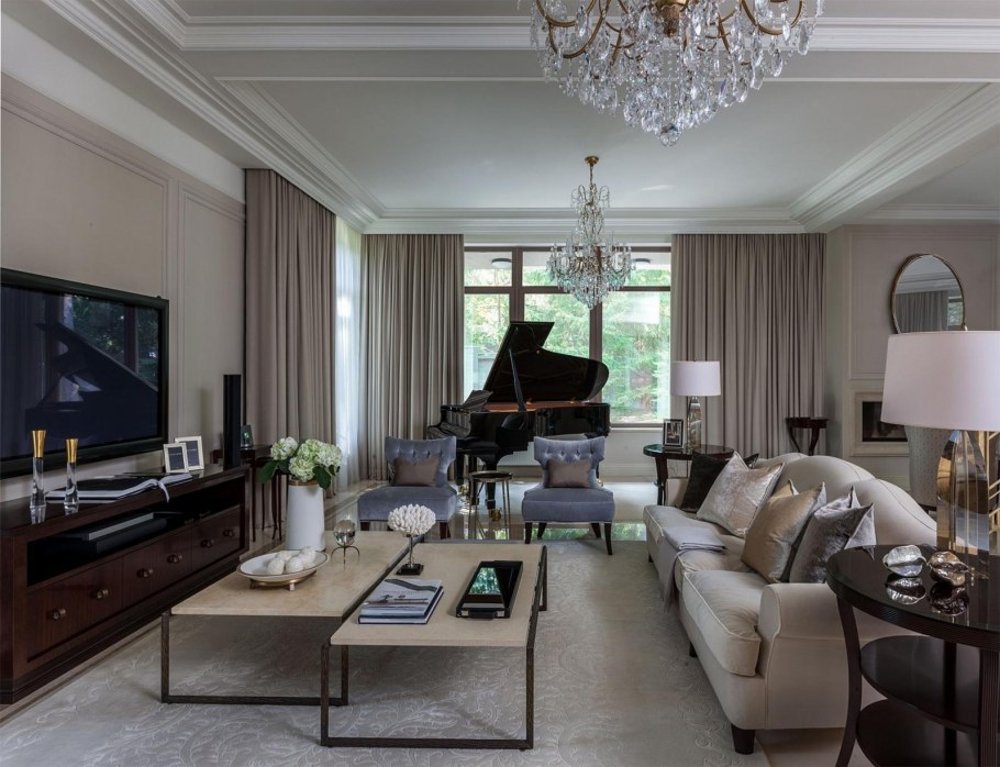 Гостиная в стиле американской классики