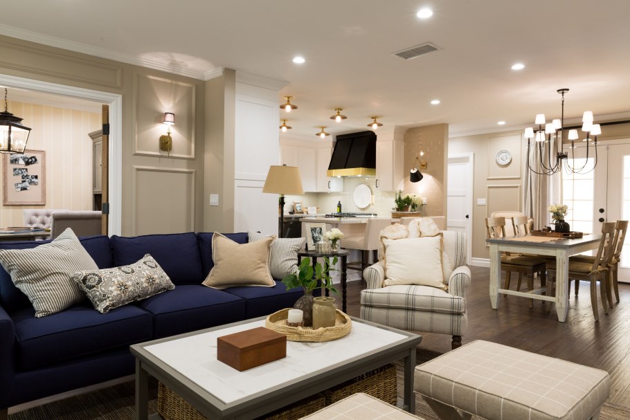 Кухня-гостиная в стиле американская классика