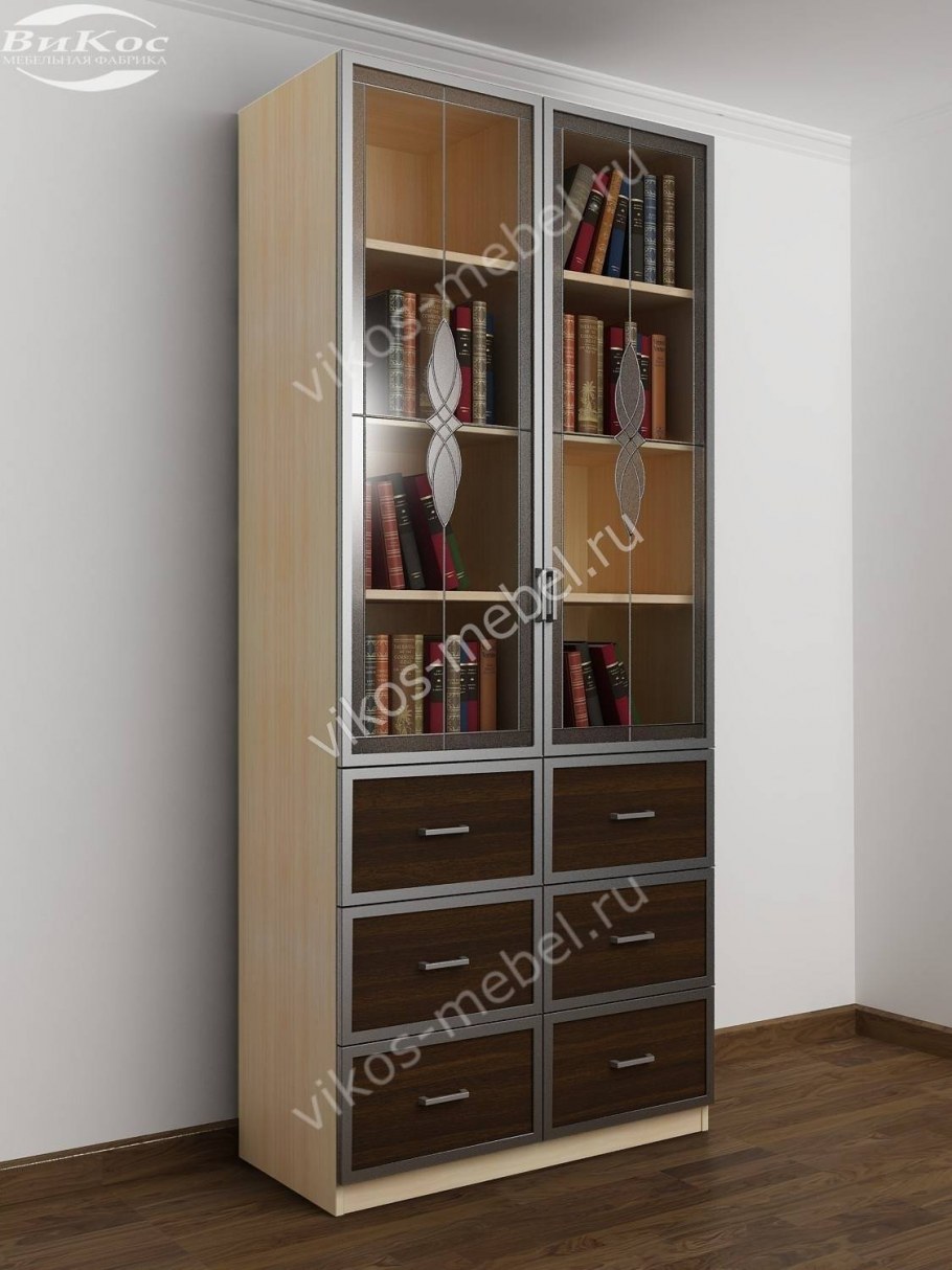 Книжный шкаф со стеклянными дверцами Лером