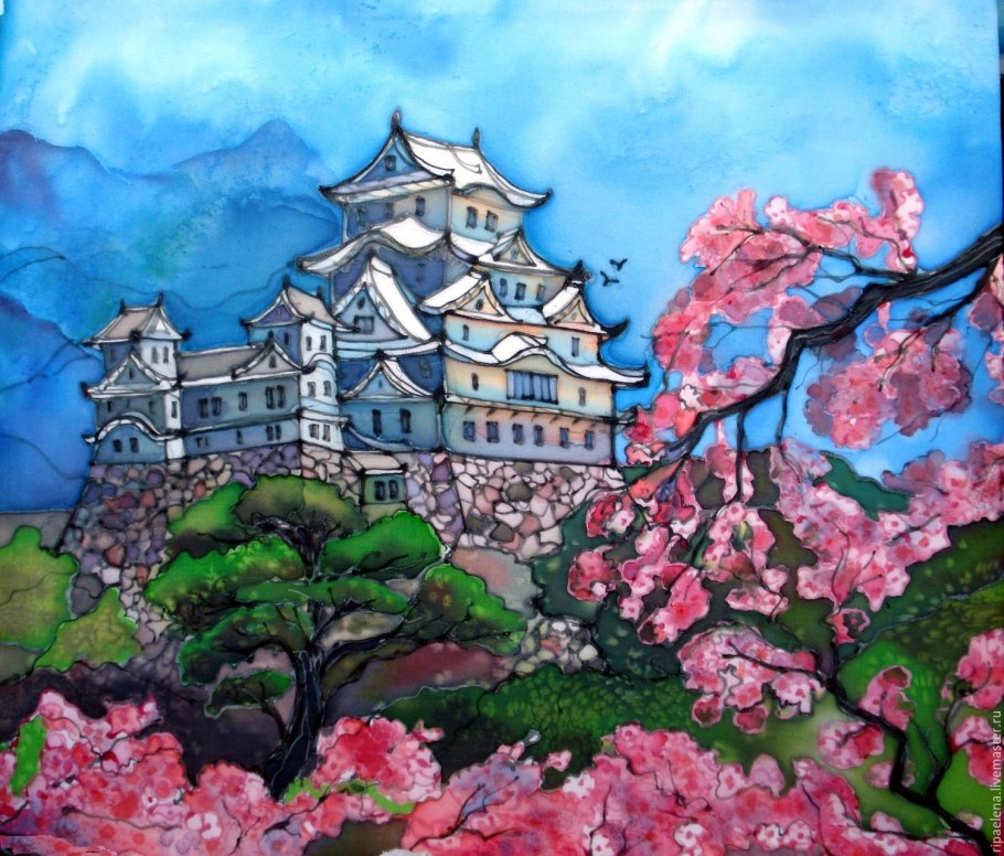 Замок Химэдзи японская живопись