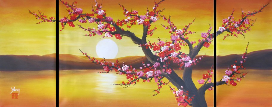 Китайская, японская живопись горы